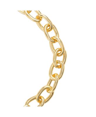 Pave Initial Charm Bracelet - 7.5'' Gold Tone Link