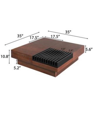 Acacia Wood Coffee Table - Retro Style with Storage