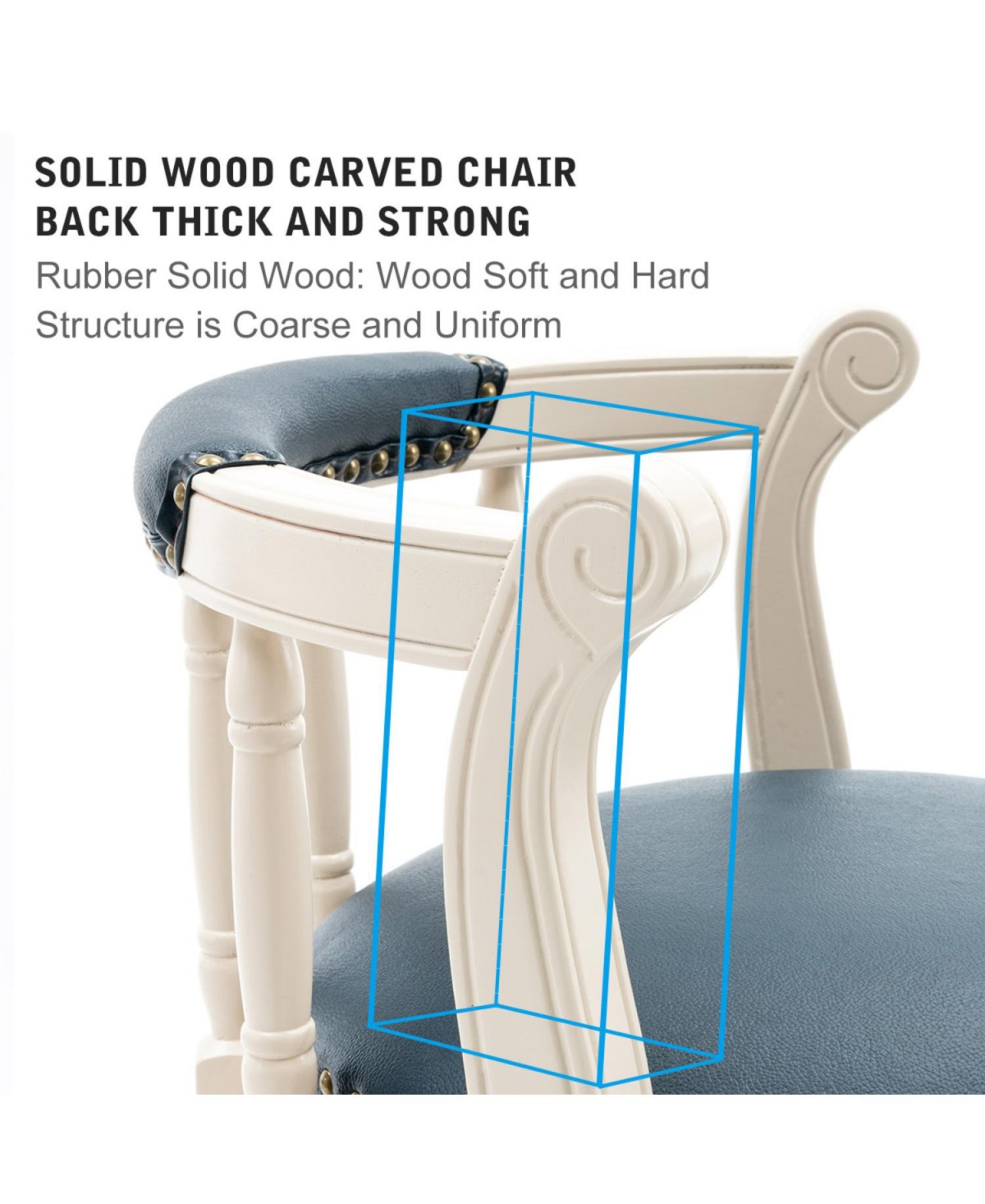 Streamdale Furniture Bar Stools Seat Height 29.5" Leather Wooden Bar Stools(White 1pc)