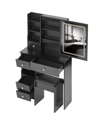 LED Mirror Vanity Table with Stool