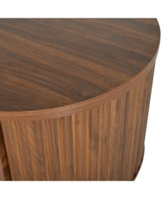 47.2" Lift Top Coffee Table w/ Hidden Compartment, Modern Oval Table