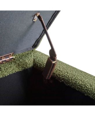  Green Boucle Storage Ottoman with Flip-Top Lid