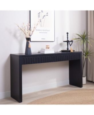 Modern Black Console Table with 4 Drawers – 59.2" Entryway Table with Storage