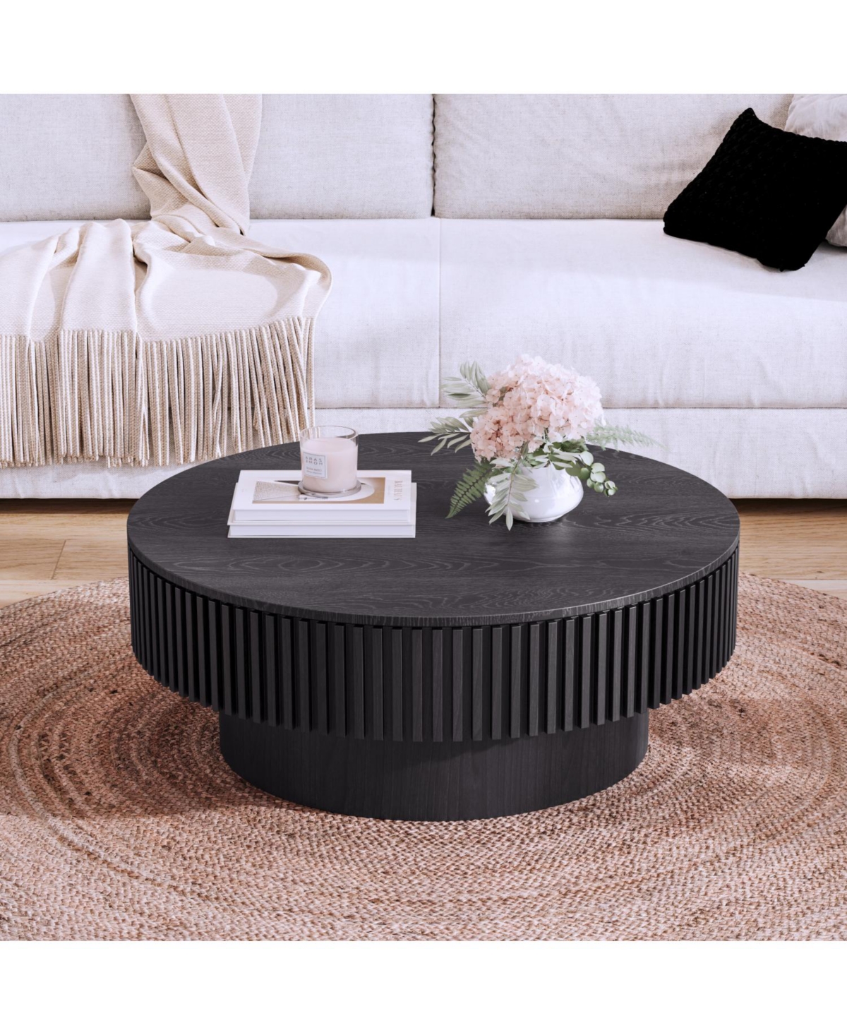 Streamdale Furniture 31.5" Round Coffee Table - Black