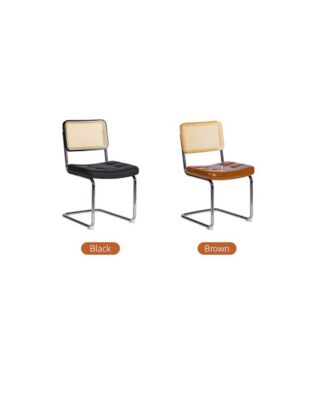 Faux Leather Rattan Accent Chairs (Set of 2), Breuer-Designed