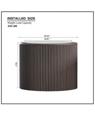 Marble Coffee Table - Round End Table - Dark Brown