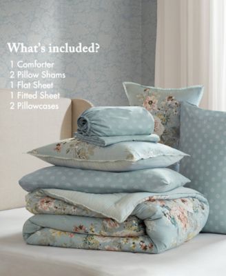 Heather Vintage Floral 7-Pc. Comforter Set, Full