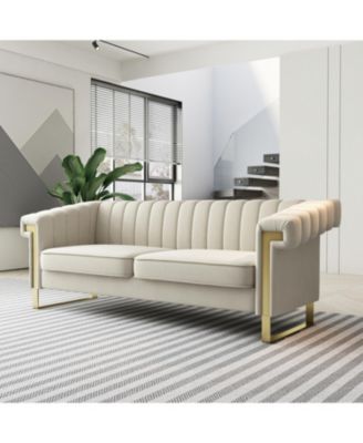 Streamdale Luxurious Velvet Sofa with Modern Accents