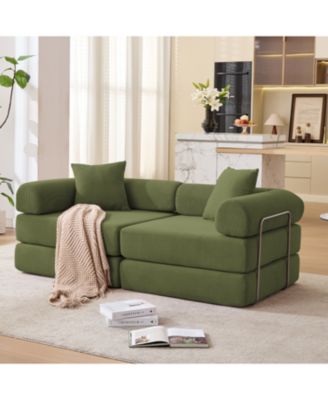 Modular Corduroy Sofa Bed - Green