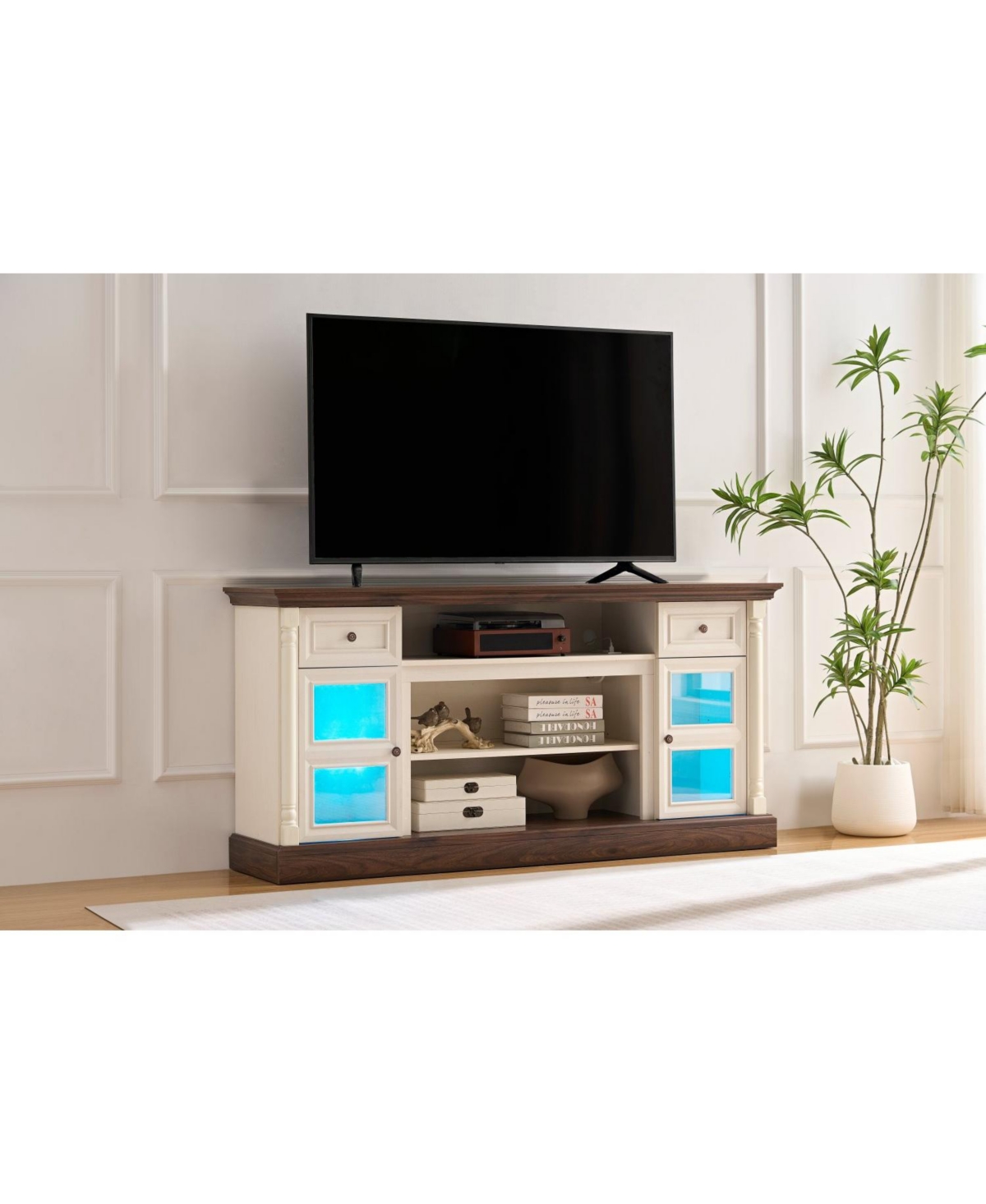 Streamdale Farmhouse Fireplace Tv Stand, 70-inch Entertainment Center with Led