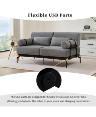 Modern Loveseat Sofa with USB Ports