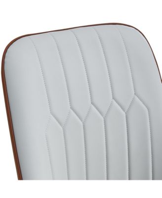 Streamdale Gray & Brown Dining/Living Room Chairs, PU Cushion, Metal Legs, 2-Piece Set