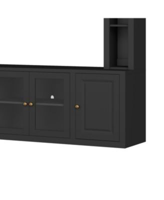 Modern Entertainment Center Wall Unit - 80" TV Stand, Black