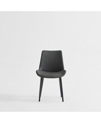 Streamdale Grey PU Leather & Iron Leg Dining Table Set (2-Piece)