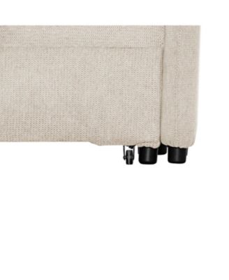 Convertible Chair Bed- 3-in-1 Pull-Out Sofa with USB & Desk (Creamy White