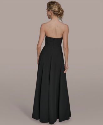 Women's Strapless Floral Hot Fix Maxi Dress