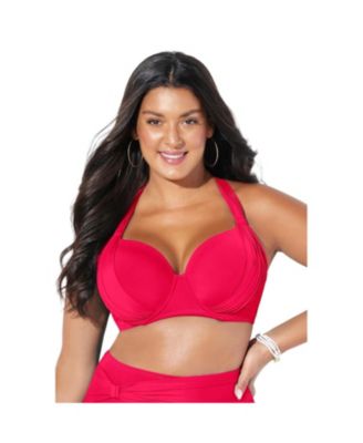 Women's Bra Drape Front Underwire Bikini Top