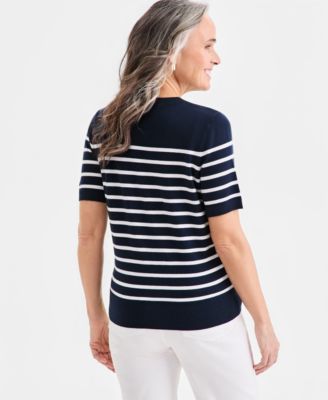 Petite Crewneck Short-Sleeve Sweater
