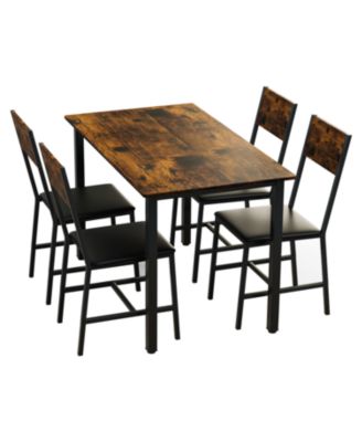 Metal & Wood Dining Set for 4