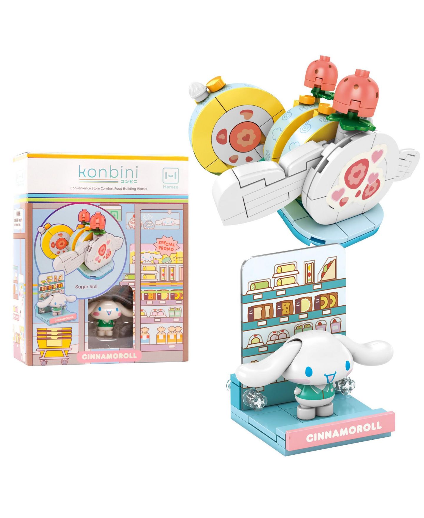 Детские конструкторы Hamee Hello Kitty and Friends Konbini Building Block Set, Ages 14+, цвет: Cinnamoroll Sugar Roll — фото 1