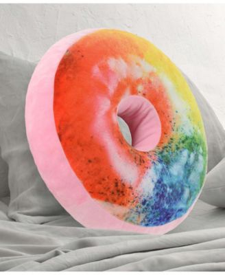 Reversible Photoreal Donut Decorative Pillow, 16" Round