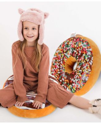 Reversible Photoreal Donut Decorative Pillow, 16" Round