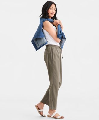 Women's Twill Straight-Leg Pull-On Pants