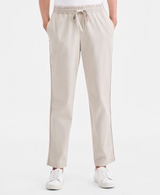 Women's Twill Straight-Leg Pull-On Pants