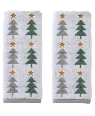 Multi Tree Jacquard Hand Towel, Set of 2