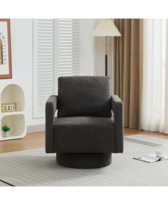 Modern Open-Back Swivel Accent Chair, 360 Rotation