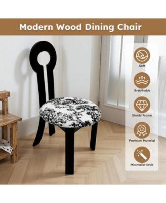  Key-Design Linen Dining Chairs (Set of 2) - Black