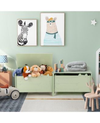 Kids Toy Box with Safety Hinge for Secure Storage and Easy Access to Toys