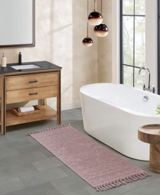 Nellore Fringe Cotton Bath Rug, 24" x 64"