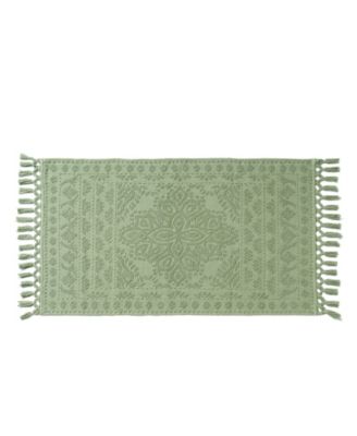 Nellore Fringe Cotton Bath Rug, 26" x 49"
