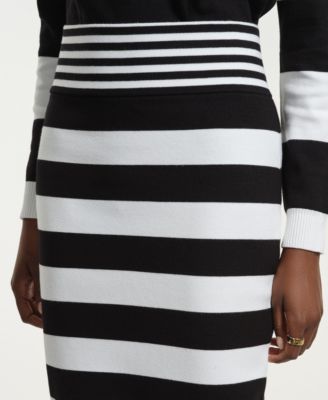 Women's Striped Pull-On Skirt