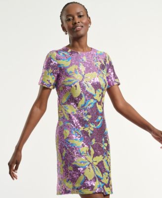 Women's Sequin Crewneck Shift Dress