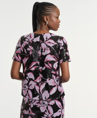 Women's Crewneck Sequin Top