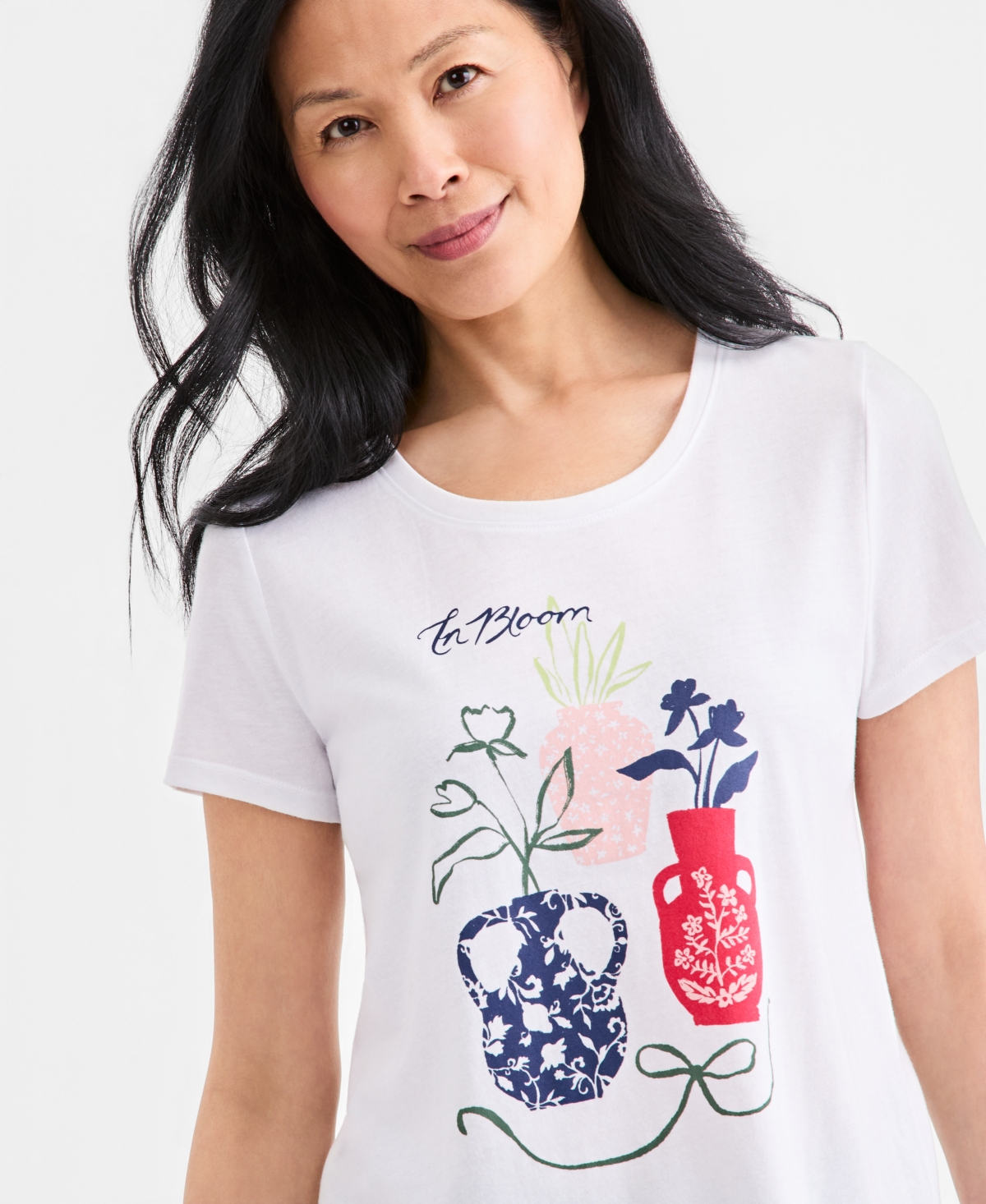 Style & Co Petite Relaxed Fit Crewneck T-Shirt, Macy's Exclusive