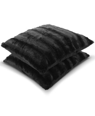 Plush Reversible Faux Fur 2-Pack Decorative Pillow, 16" x 16"