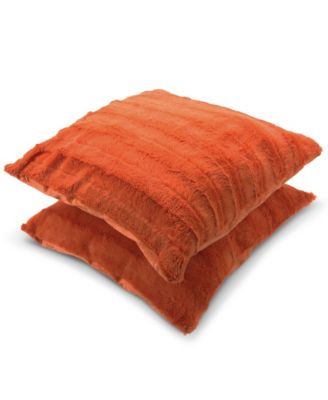 Plush Reversible Faux Fur 2-Pack Decorative Pillow, 16" x 16"