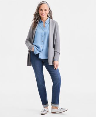 Women's Open Front Stitch Cardigan Sweater