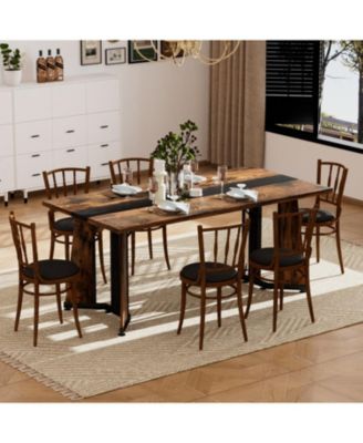 70.9" Rectangular Dining Table - Seats 8 Rustic Brown