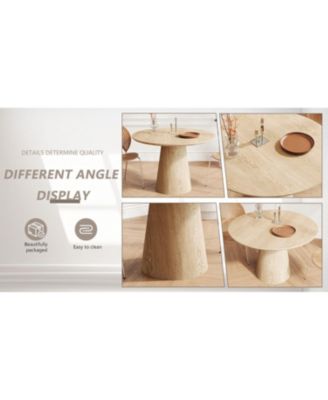 43" Round Wood Dining Table - Modern Minimalist