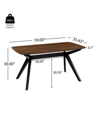 Wood Dining Table ,Walnut+Black