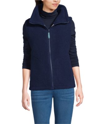 Women's High Pile Fleece Reversible Mixed Media Vest