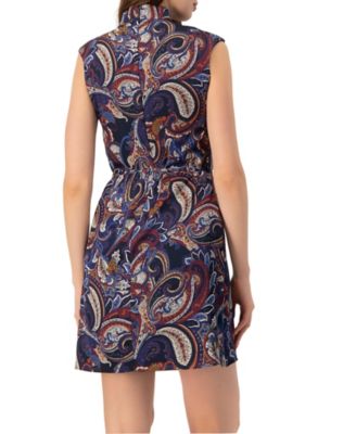 Women's Short Off-Shoulder Paisley Print Dress