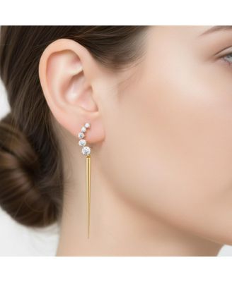 Women's 14K Gold Plated Elegant Waterfall Spike Dangle Earrings