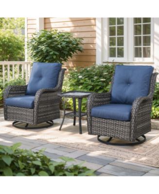 Gymojoy ArcLine Wicker Swivel Glider Outdoor Rocking Chair with ...