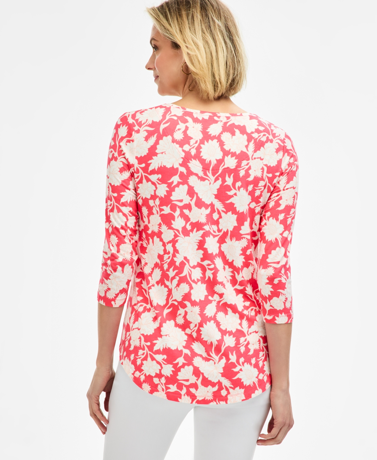 Jm Collection Women's Scoop-Neck 3/4-Sleeve Knit Top, Macy's Exclusive