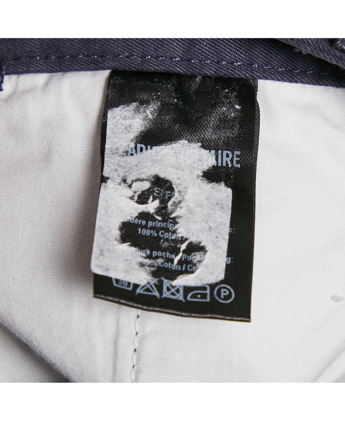 Pre-Owned Zadig & Voltaire Men's Blue Cotton Patrick Chino Trousers